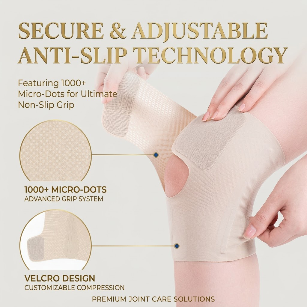 Trufanacosh Professional Knee Support Brace - Ultra-Thin Breathable Compression Sleeve with Anti-Slip Technology & Lateral Stabilizers for Men & Women