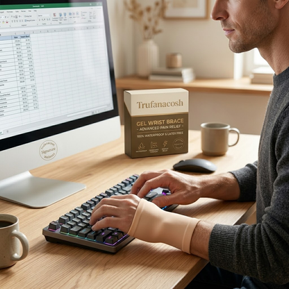 Trufanacosh Advanced Ergonomic Gel Wrist Wrap | Ultra-Soft Lightweight Support for Targeted Joint Comfort & Daily Mobility